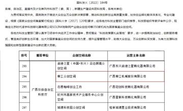 柳工眾創空間榮獲國家級備案眾創空間！